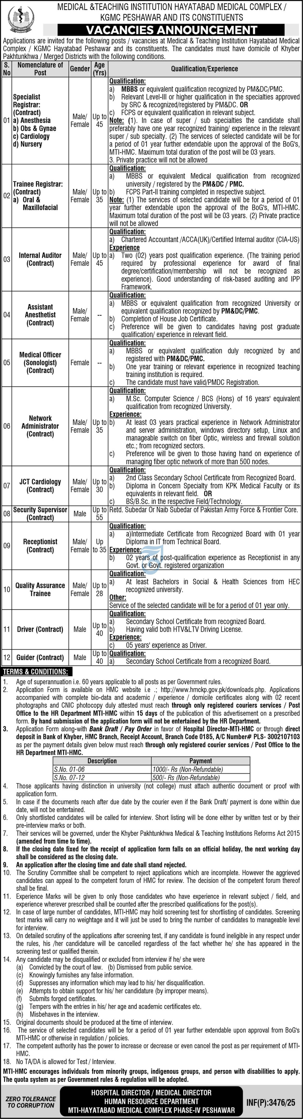 Gomal Medical College & Teaching Hospitals MTI D.I.Khan Jobs – Secretary Board of Governors Vacancy 08/2025